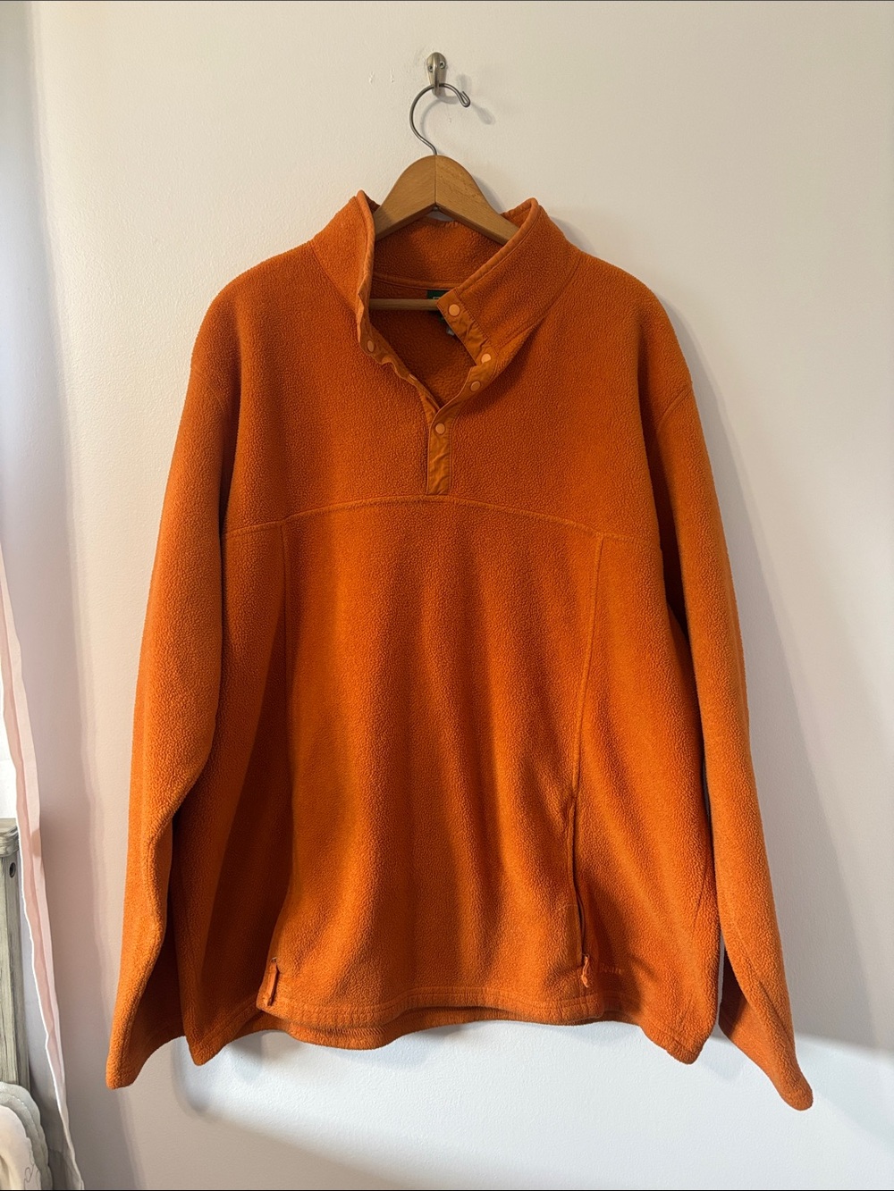 L.L. Bean Men's Orange Quarter-Snap Fleece